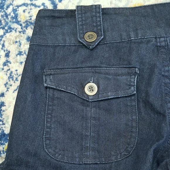 Lolo Dark Denim Tab Cuffed Flap Pocket Shorts 3 - Picture 4 of 4